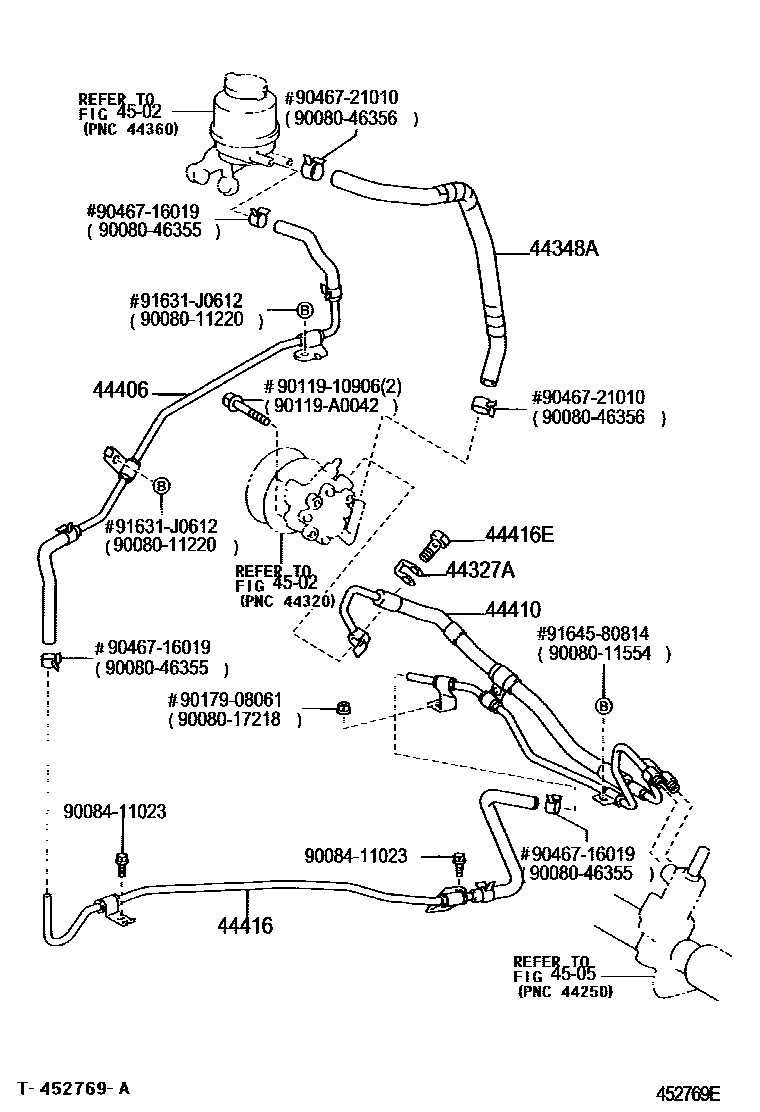 Toyota CAMRY 动力转向配管 EPC diagram — 452769E