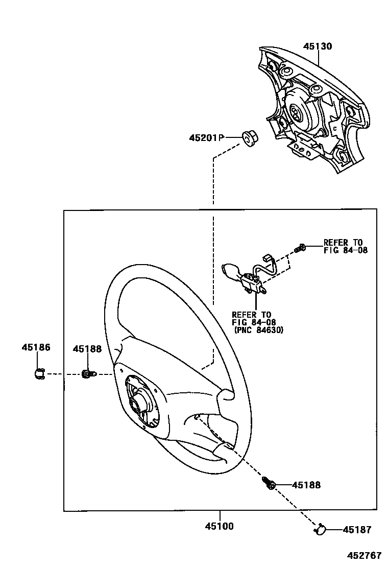 Toyota CAMRY Steering Wheel EPC diagram — 452767