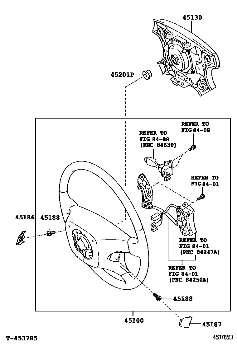 Toyota CAMRY Steering Wheel EPC diagram — 453785D