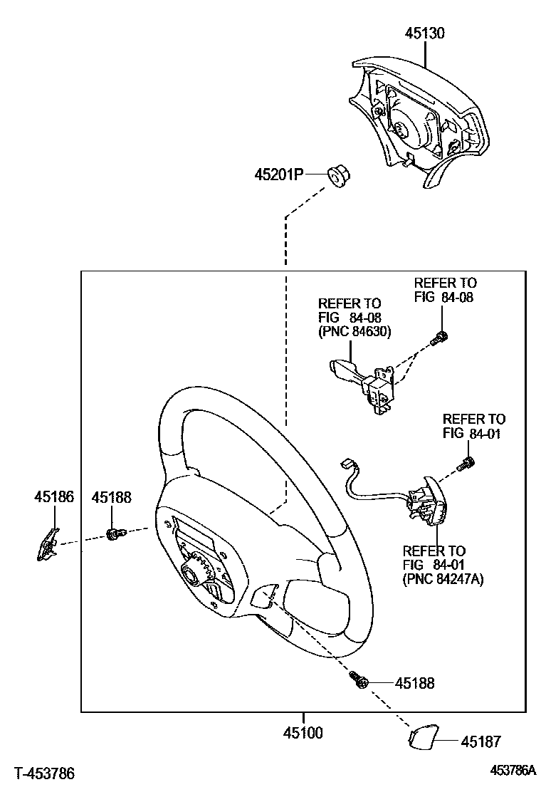 Toyota CAMRY Steering Wheel EPC diagram — 453786A