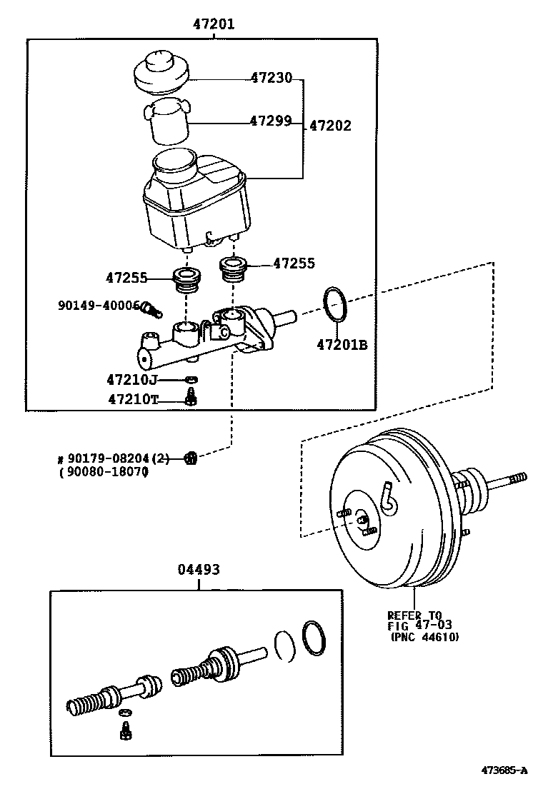 Toyota CAMRY 制动总泵 EPC diagram — 473685A