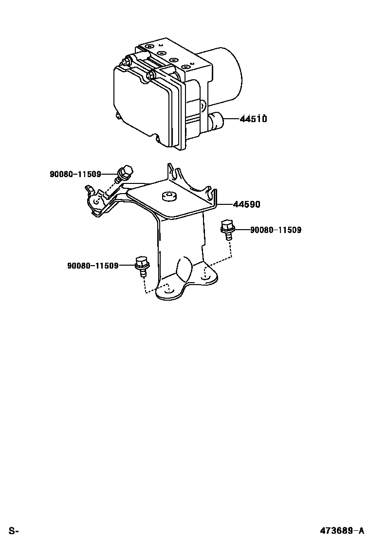 Toyota CAMRY 制动配管和卡箍 EPC diagram — 473689A
