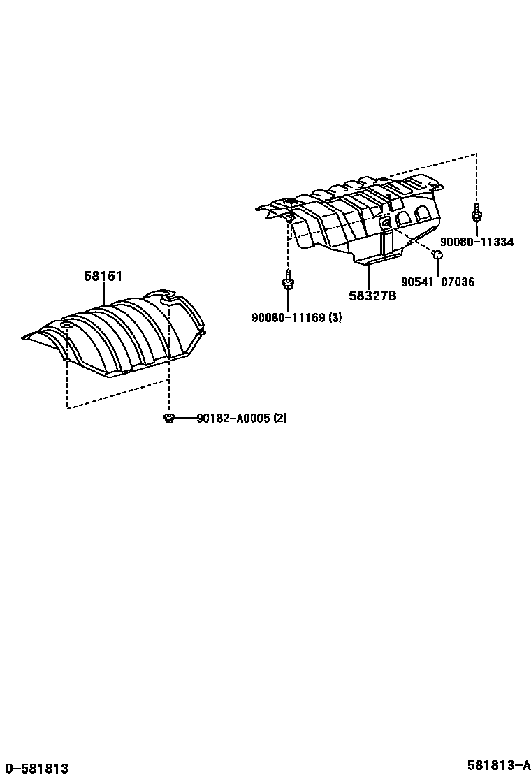 Toyota CAMRY 地板隔热垫 EPC diagram — 581813A
