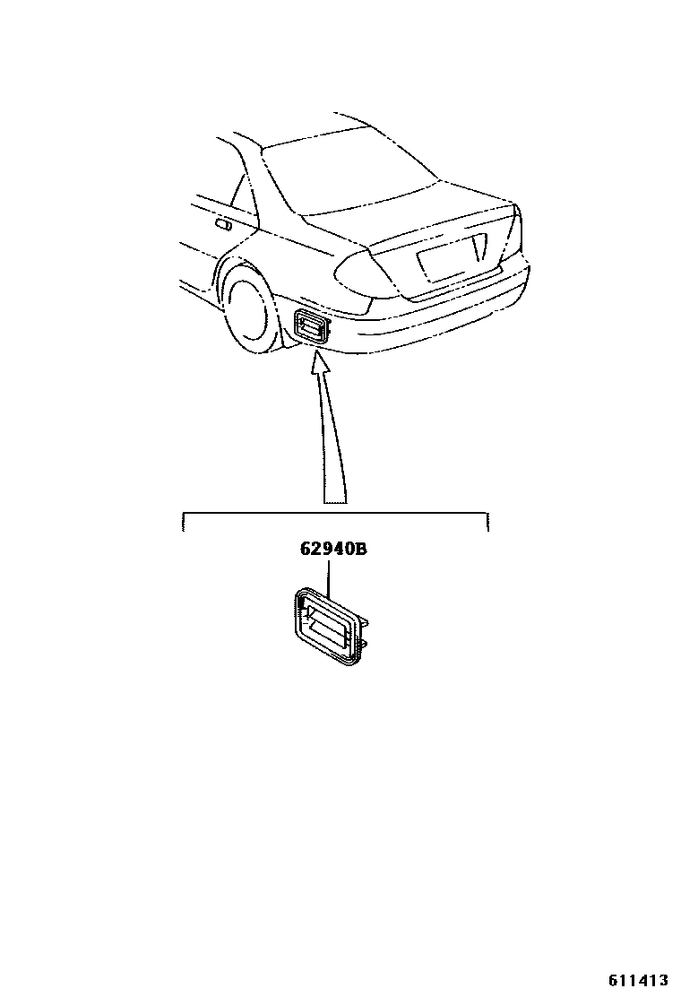 Toyota CAMRY 车侧通风装置 EPC diagram — 611413