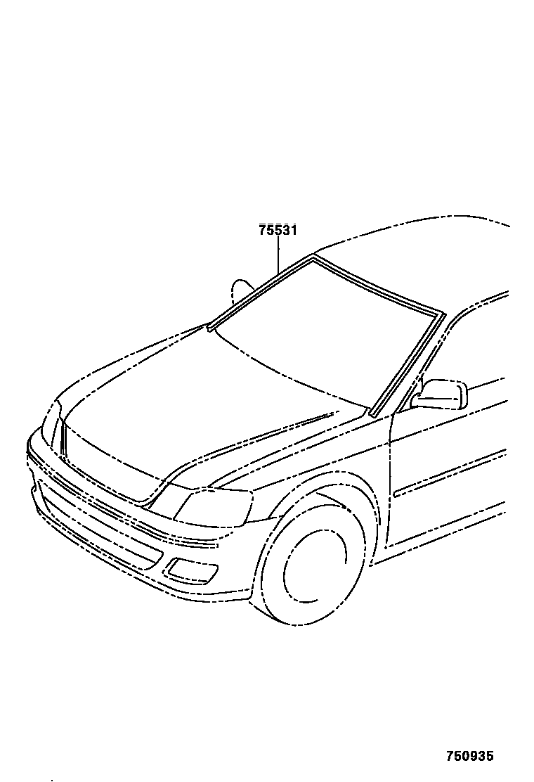 Toyota CAMRY 前防护条 EPC diagram — 750935