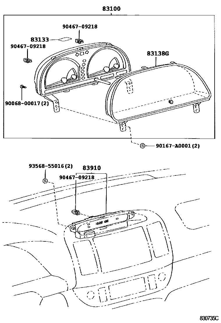 Toyota CAMRY 仪表 EPC diagram — 830735C