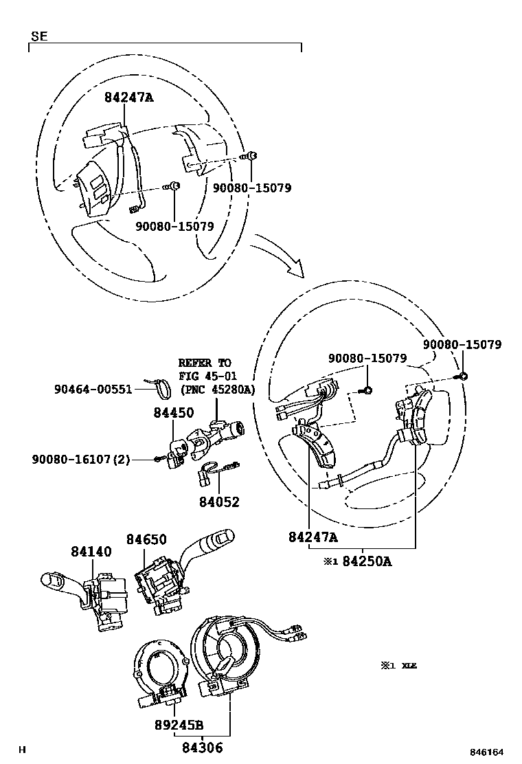 Toyota CAMRY 开关和继电器和ECU EPC diagram — 846164