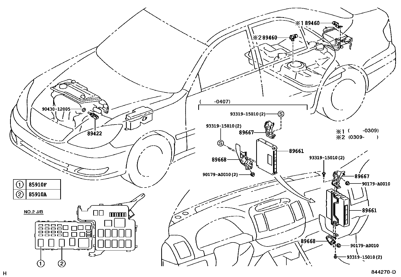 Toyota CAMRY 电子燃油喷射系统 EPC diagram — 844270D