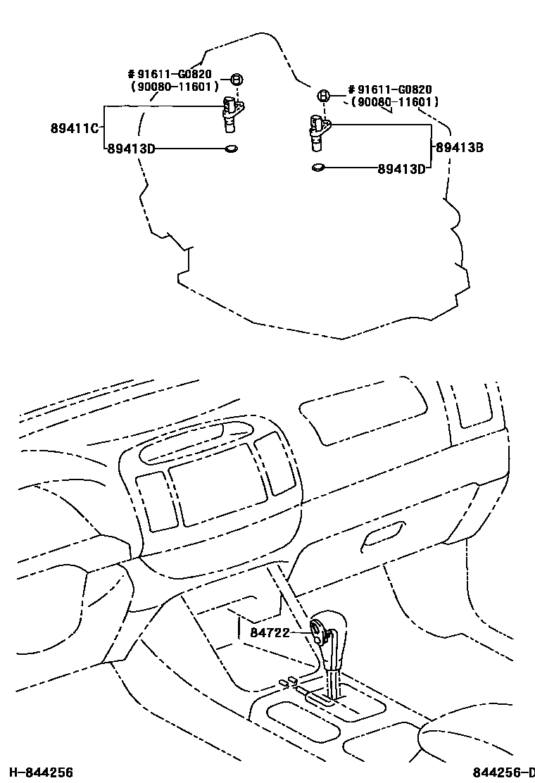 Toyota CAMRY 超速档和电子控制变速器 EPC diagram — 844256D