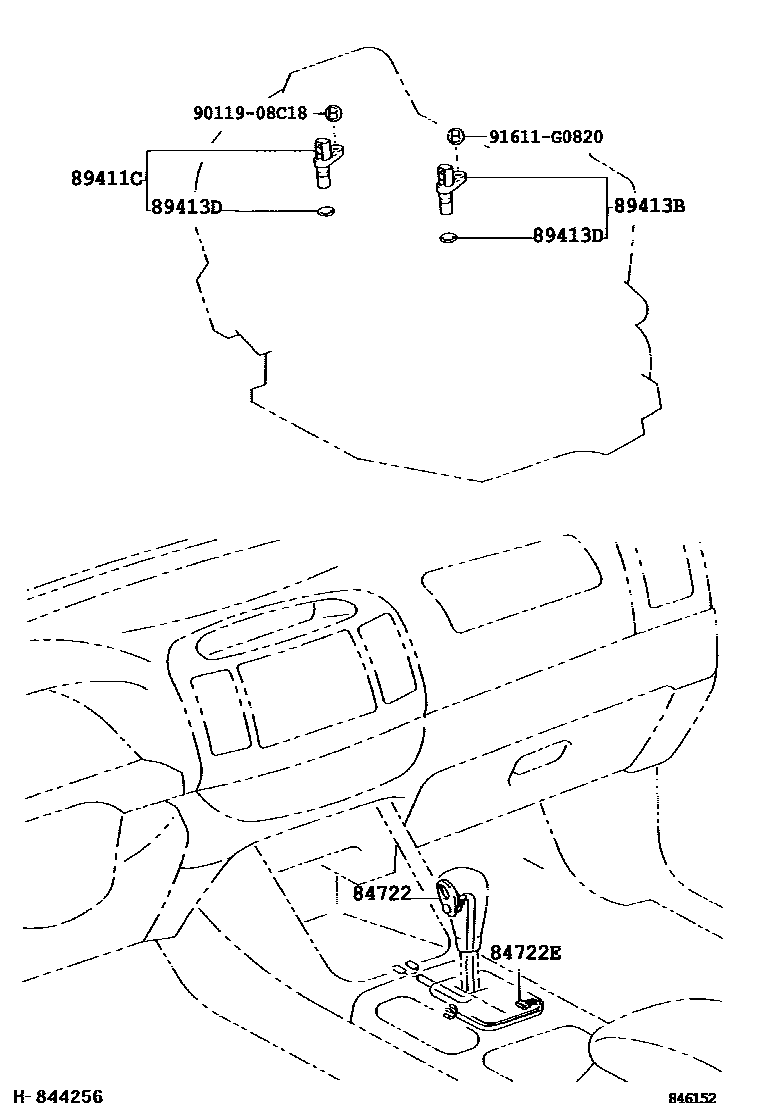 Toyota CAMRY 超速档和电子控制变速器 EPC diagram — 846152