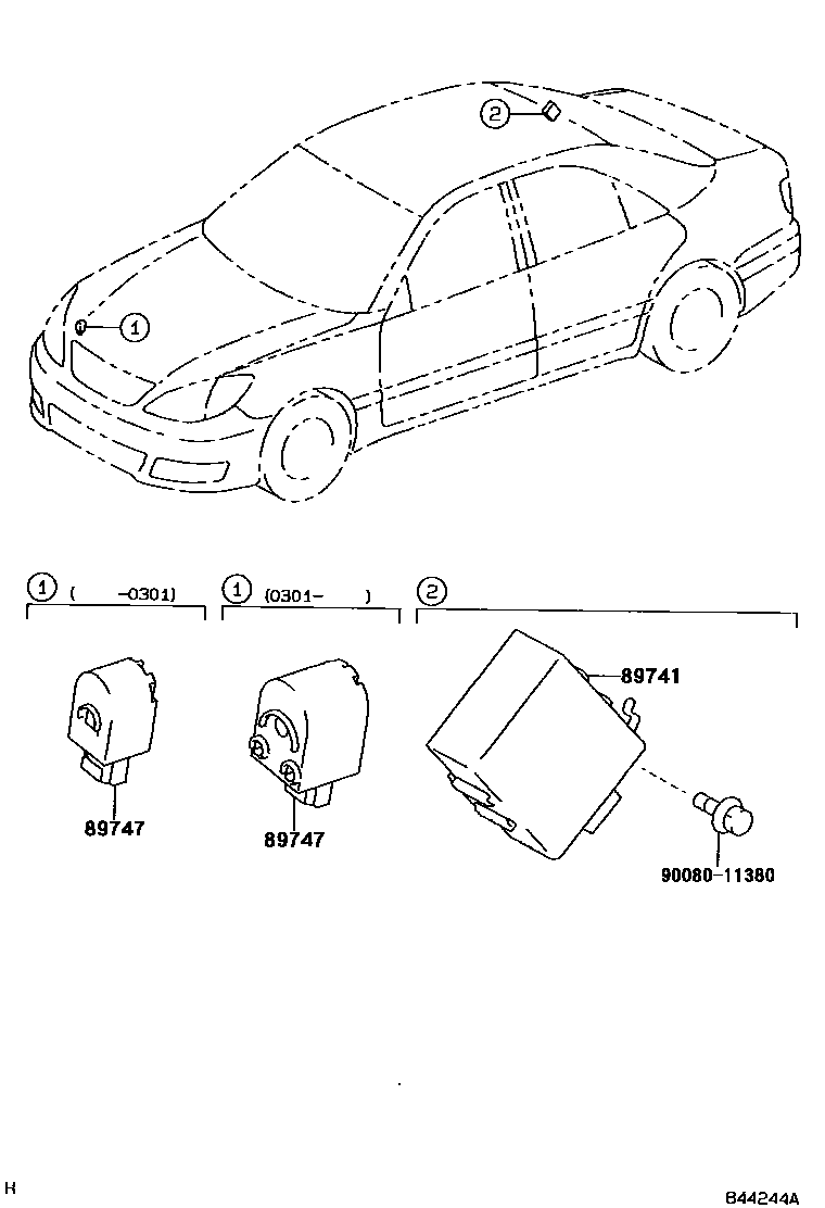 Toyota CAMRY 遥控门锁 EPC diagram — 844244A