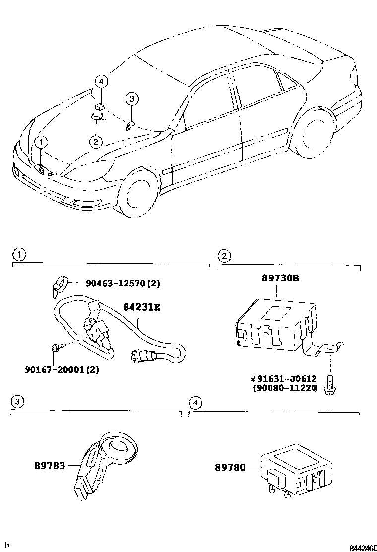 Toyota CAMRY 防盗装置 EPC diagram — 844246D