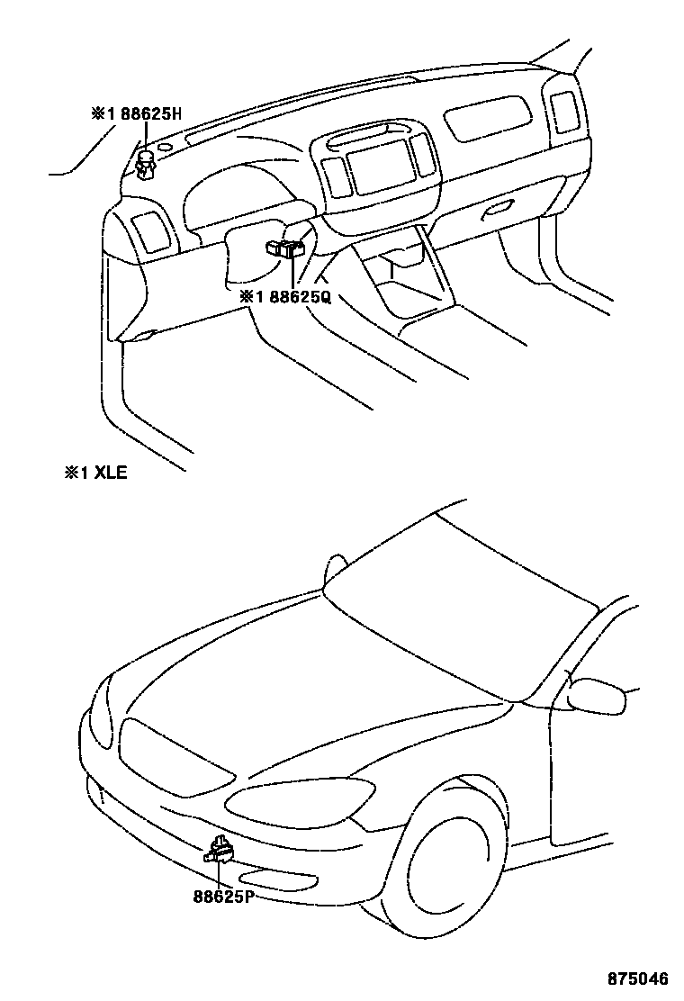 Toyota CAMRY 暖风和空调系统 - 控制器和风管 EPC diagram — 875046