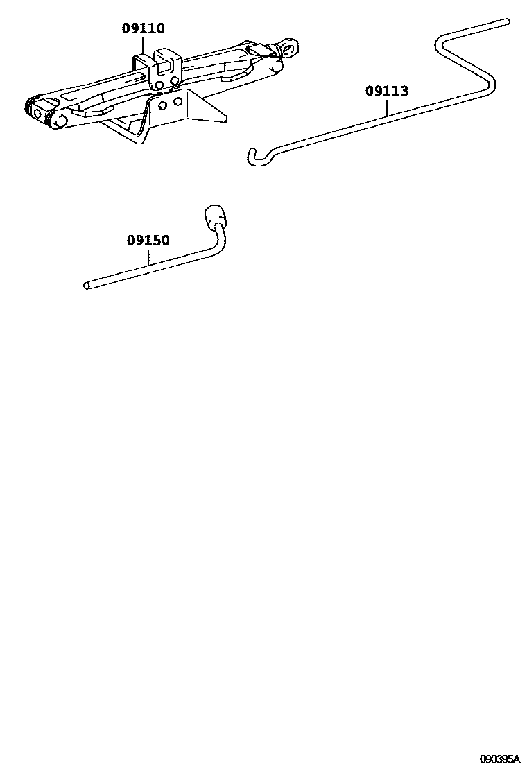 Toyota CAMRY Standard Tools EPC diagram — 090395A