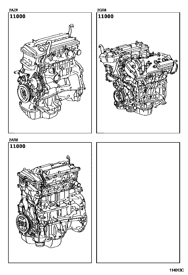 Toyota CAMRY Partial Engine Assembly EPC diagram — 114013C