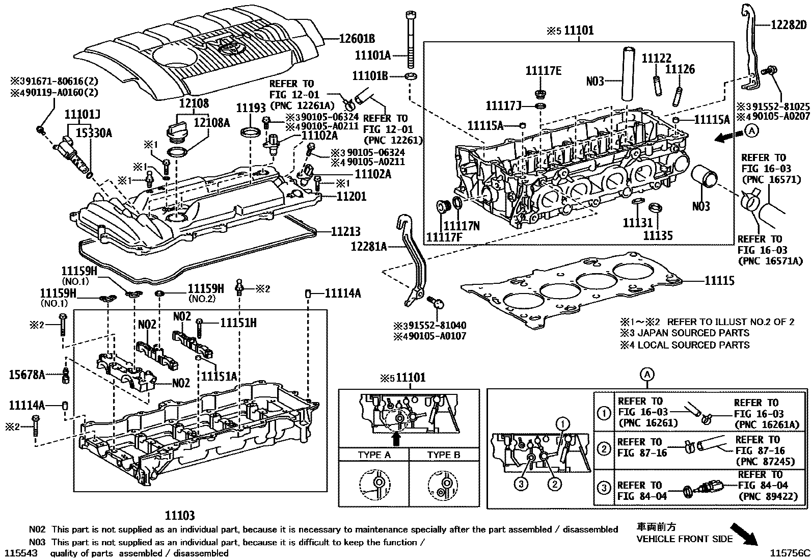 Toyota CAMRY Cylinder Head EPC diagram — 115756C