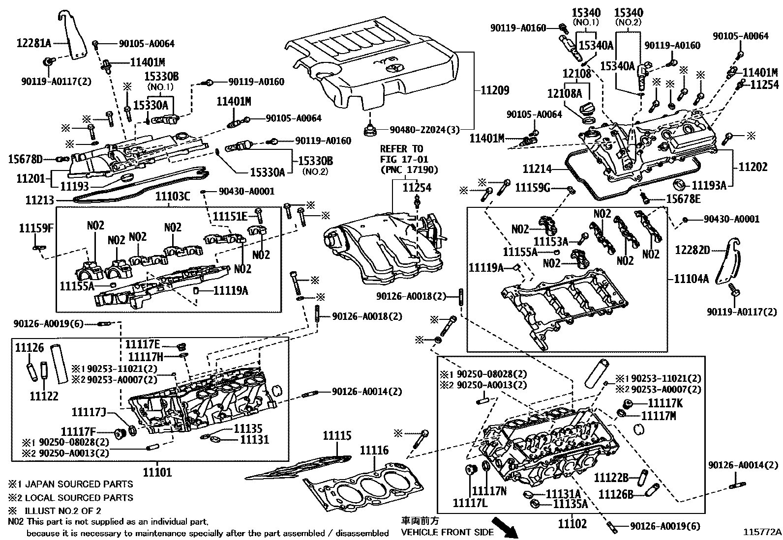 Toyota CAMRY Cylinder Head EPC diagram — 115772A