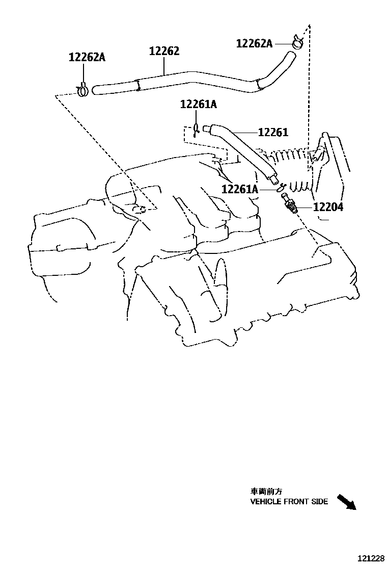 Toyota CAMRY Ventilation Hose EPC diagram — 121228