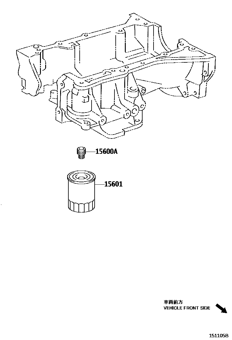 Toyota CAMRY Oil Filter EPC diagram — 151105B