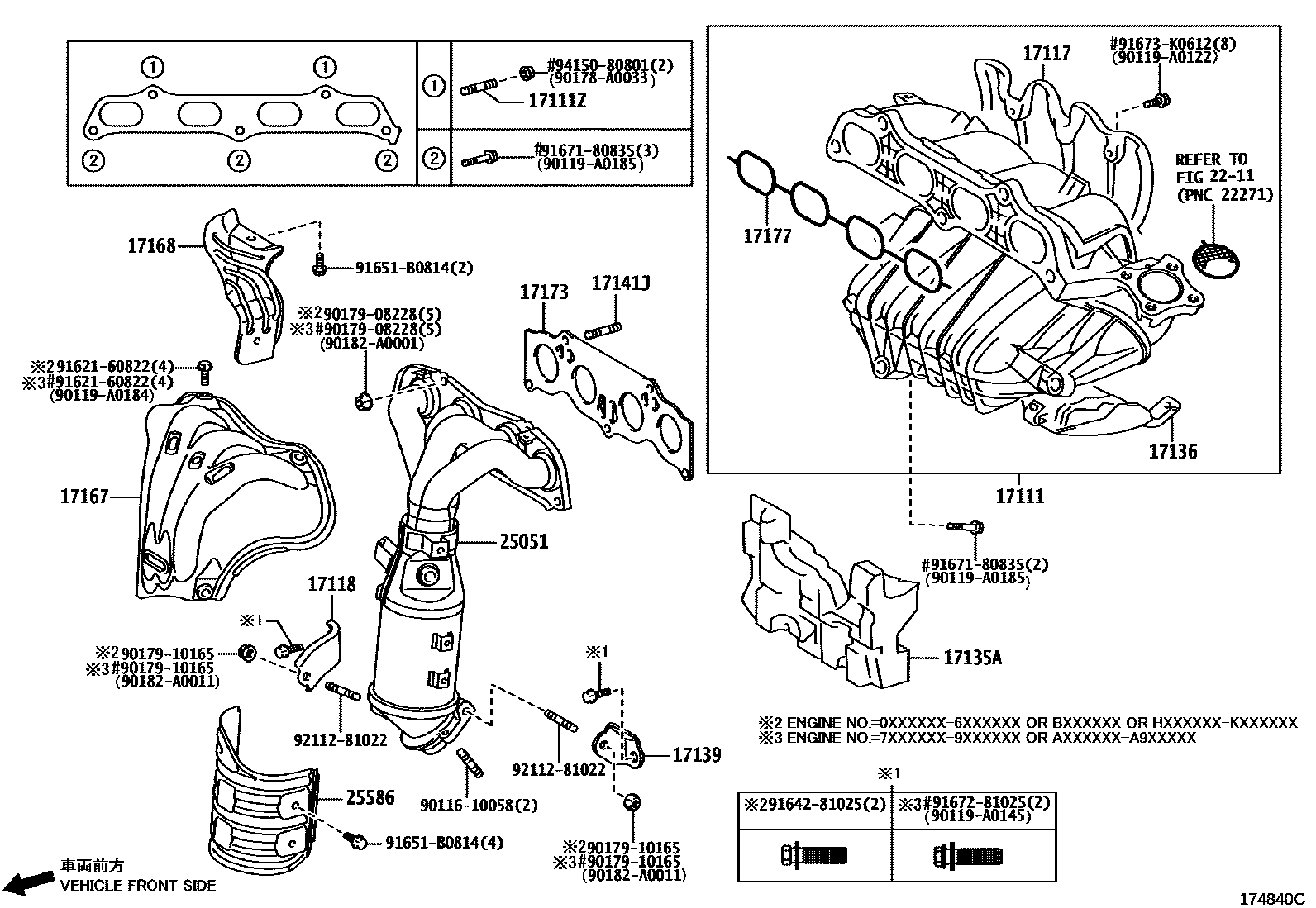 Toyota CAMRY Manifold EPC diagram — 174840C