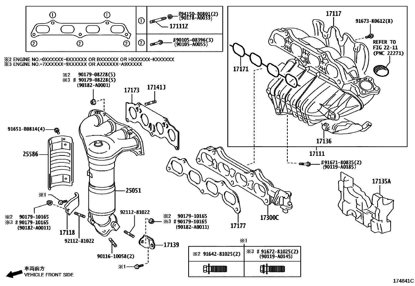 Toyota CAMRY Manifold EPC diagram — 174841C