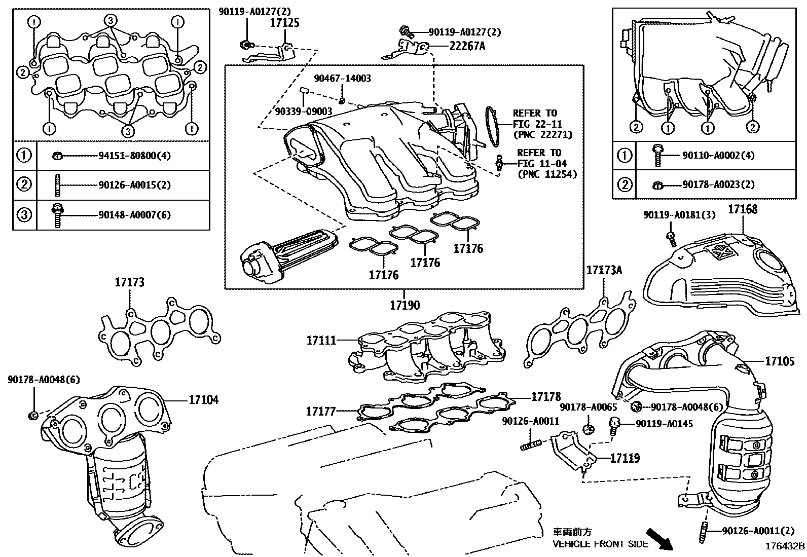 Toyota CAMRY Manifold EPC diagram — 176432B