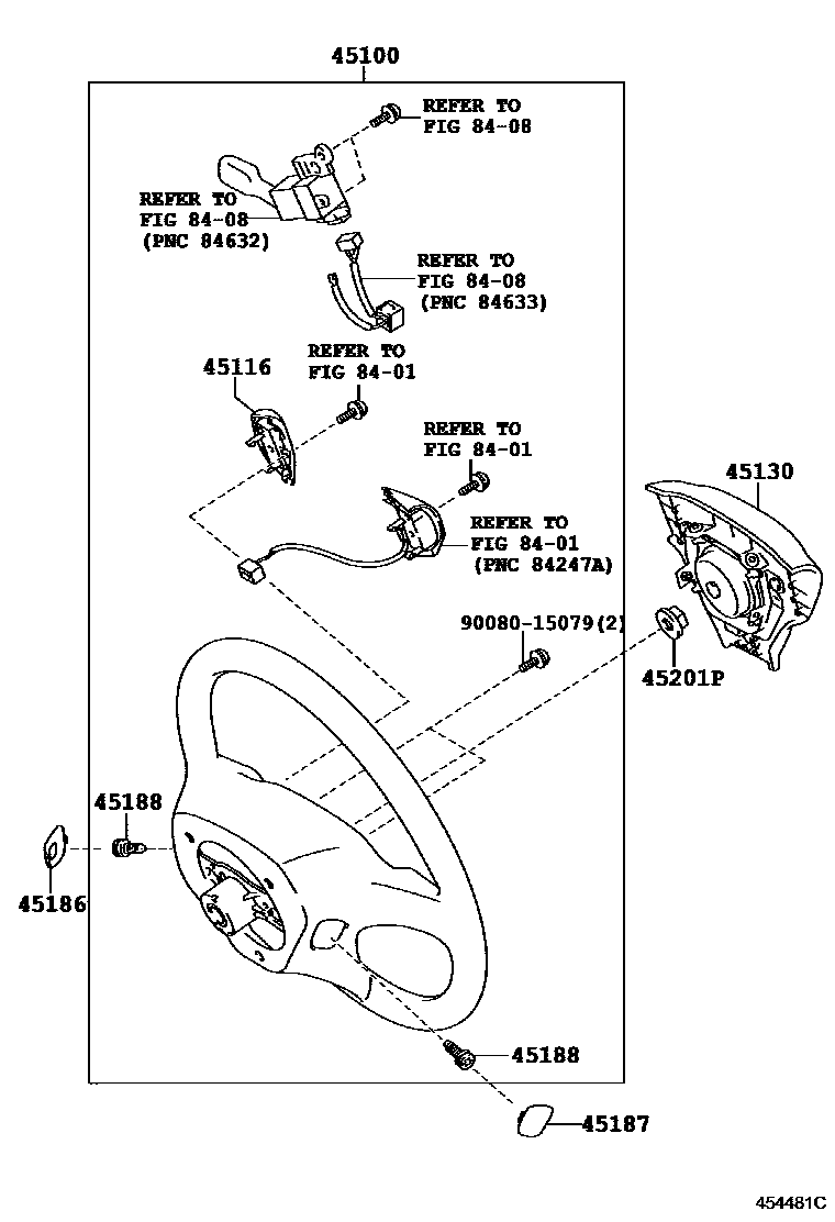 Toyota CAMRY Steering Wheel EPC diagram — 454481C