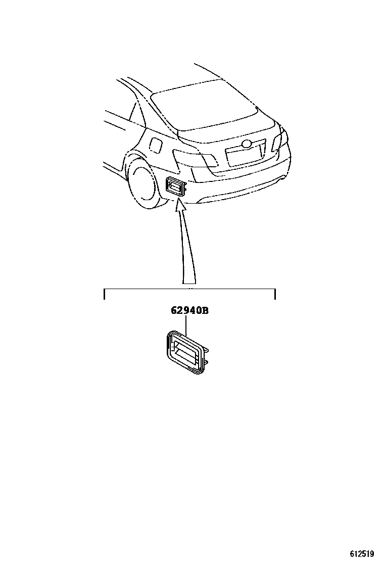 Toyota CAMRY 车侧通风装置 EPC diagram — 612519