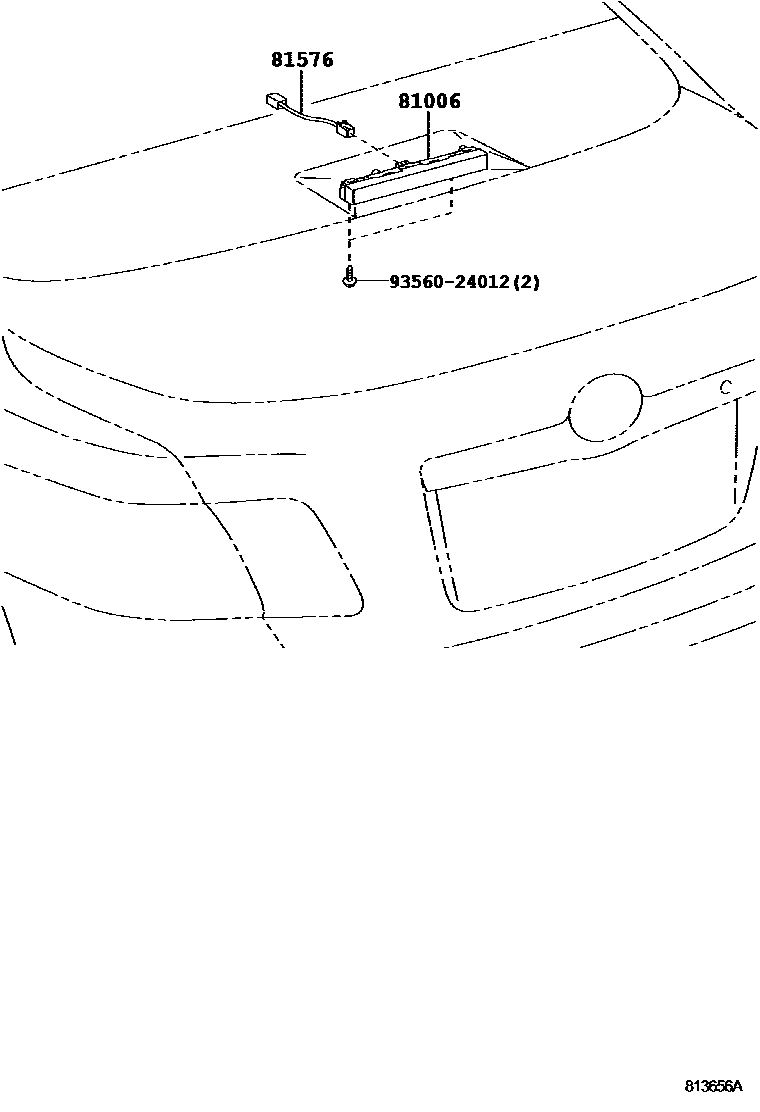 Toyota CAMRY 高位刹车灯 EPC diagram — 813656A