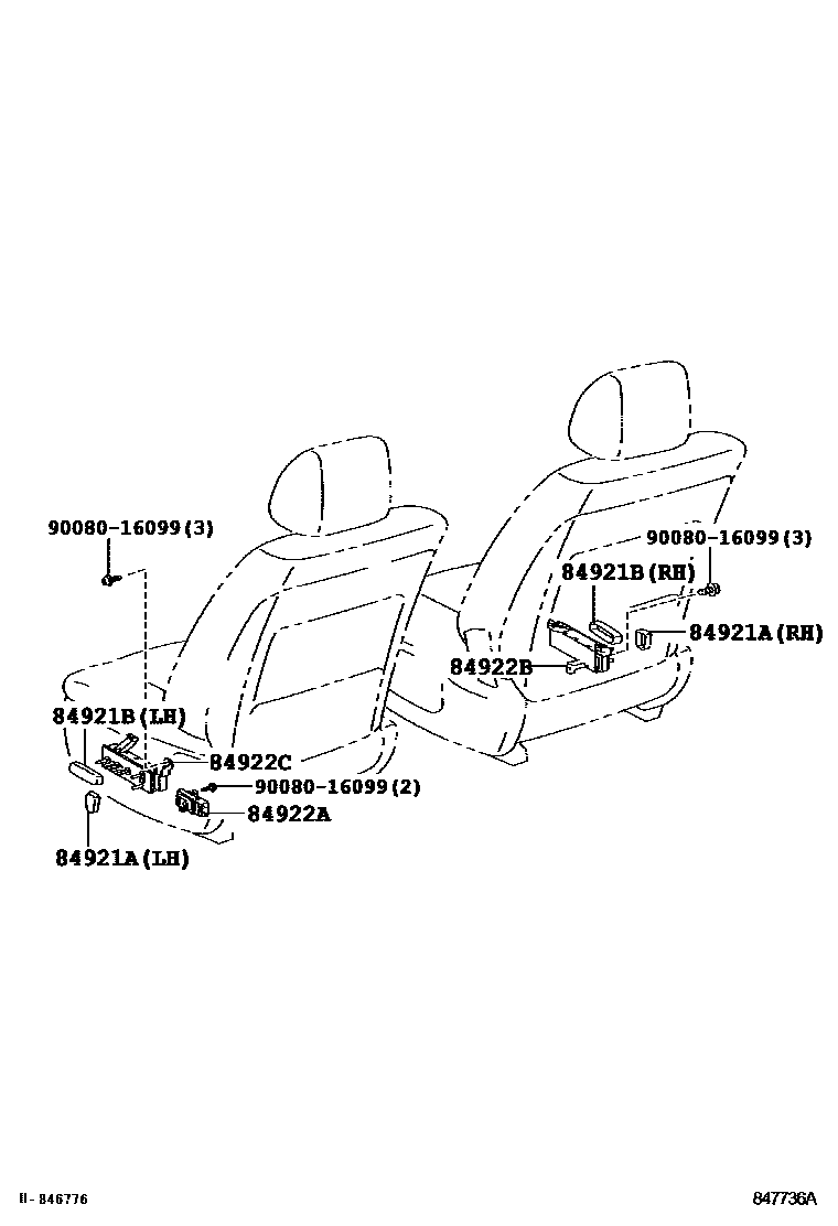 Toyota CAMRY 开关和继电器和ECU EPC diagram — 847736A