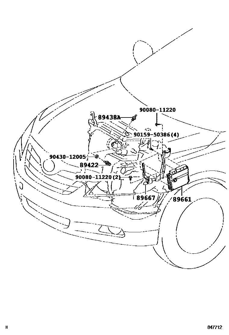 Toyota CAMRY 电子燃油喷射系统 EPC diagram — 847712