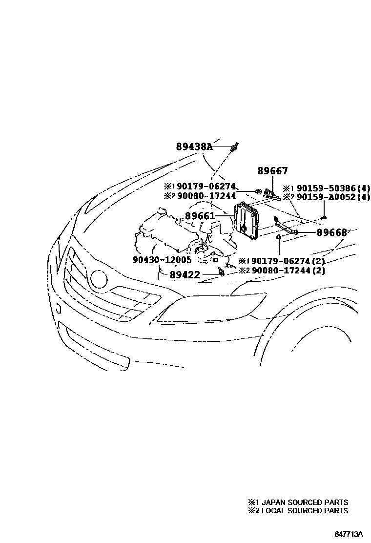 Toyota CAMRY 电子燃油喷射系统 EPC diagram — 847713A