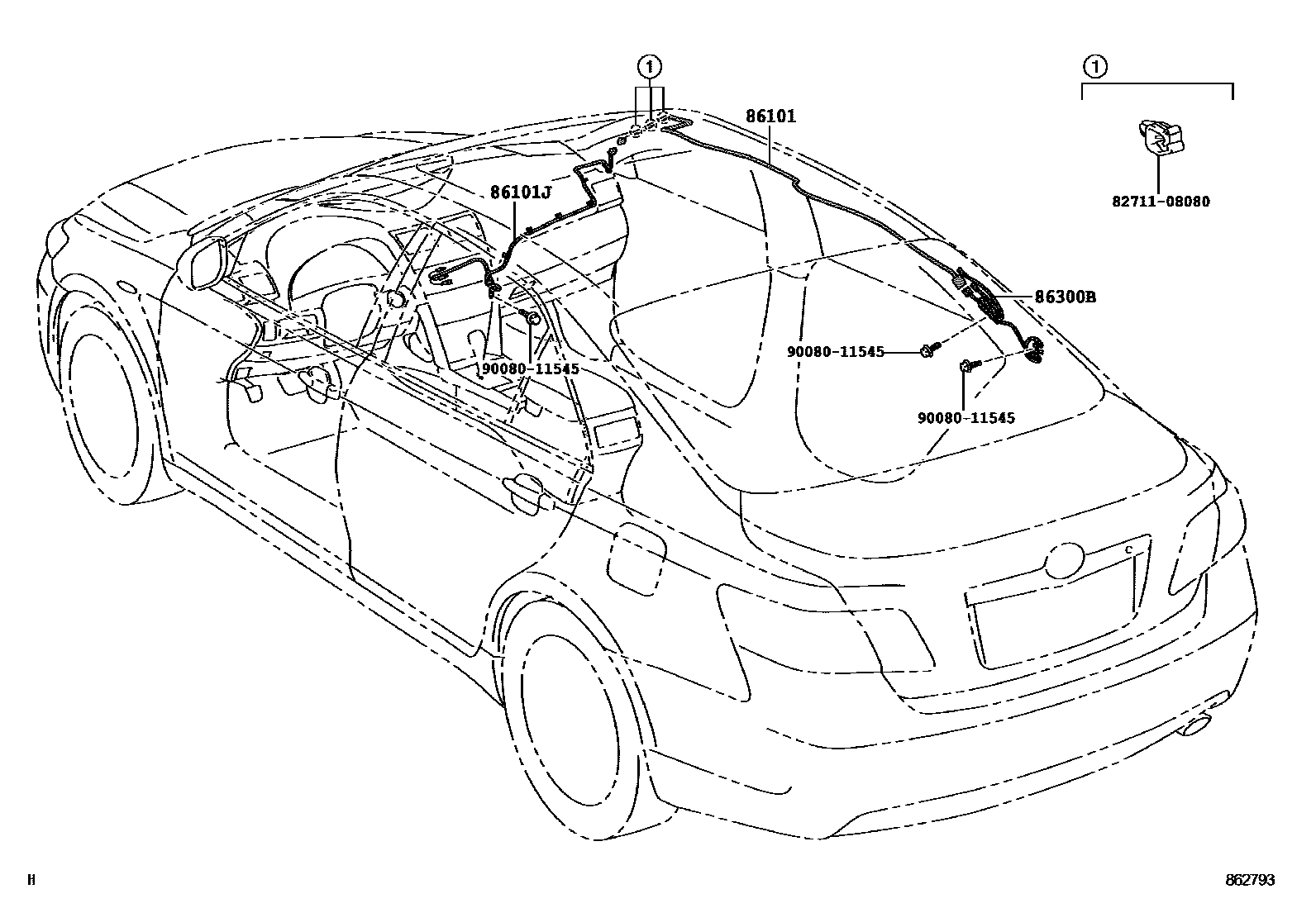 Toyota CAMRY antenna EPC diagram — 862793