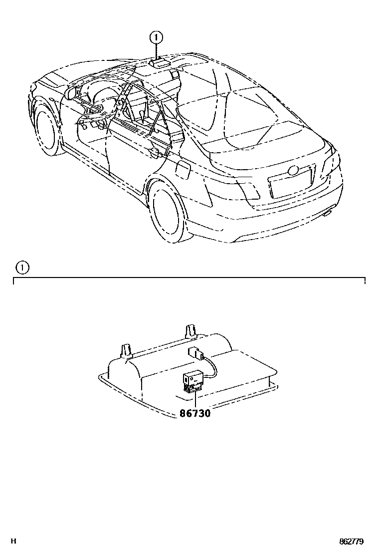 Toyota CAMRY 车载电话和呼救装置 EPC diagram — 862779