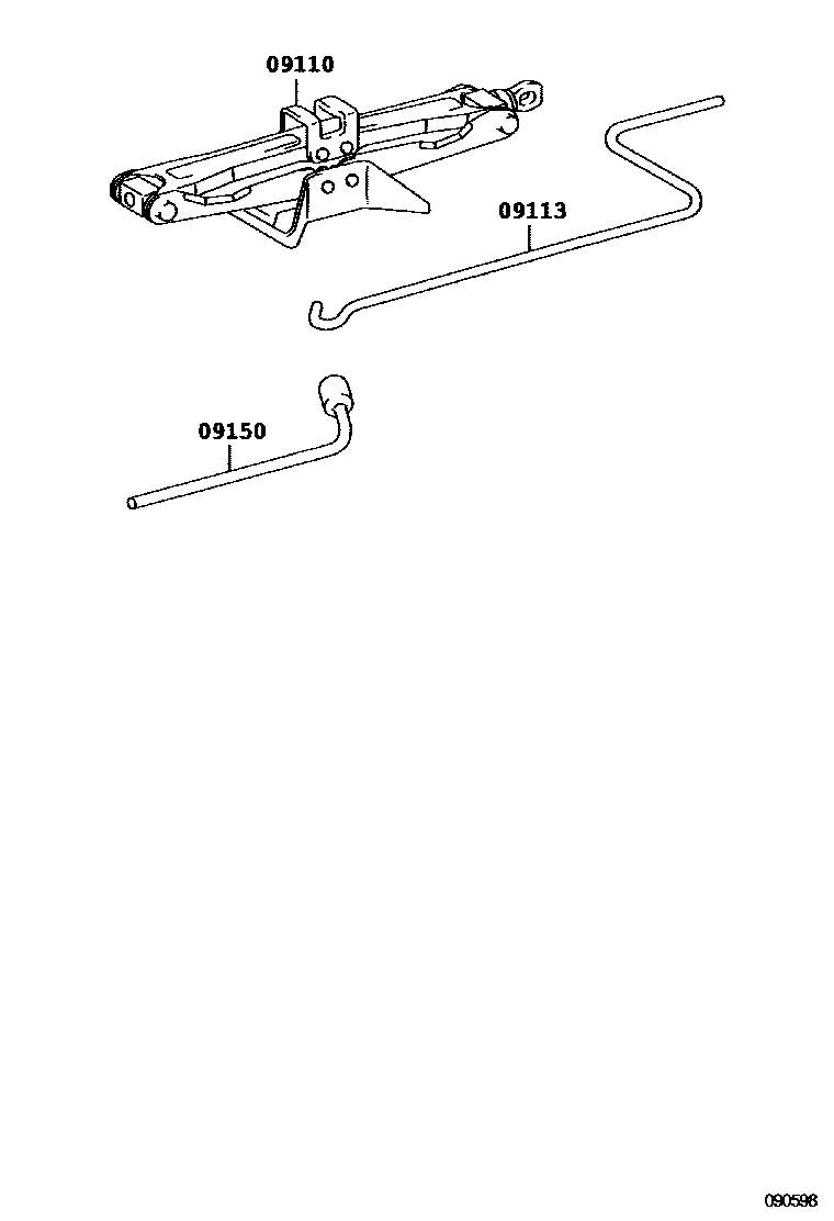 Toyota CAMRY Standard Tools EPC diagram — 090598