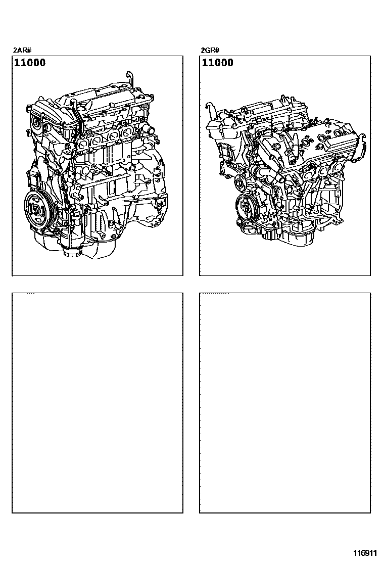 Toyota CAMRY Partial Engine Assembly EPC diagram — 116911