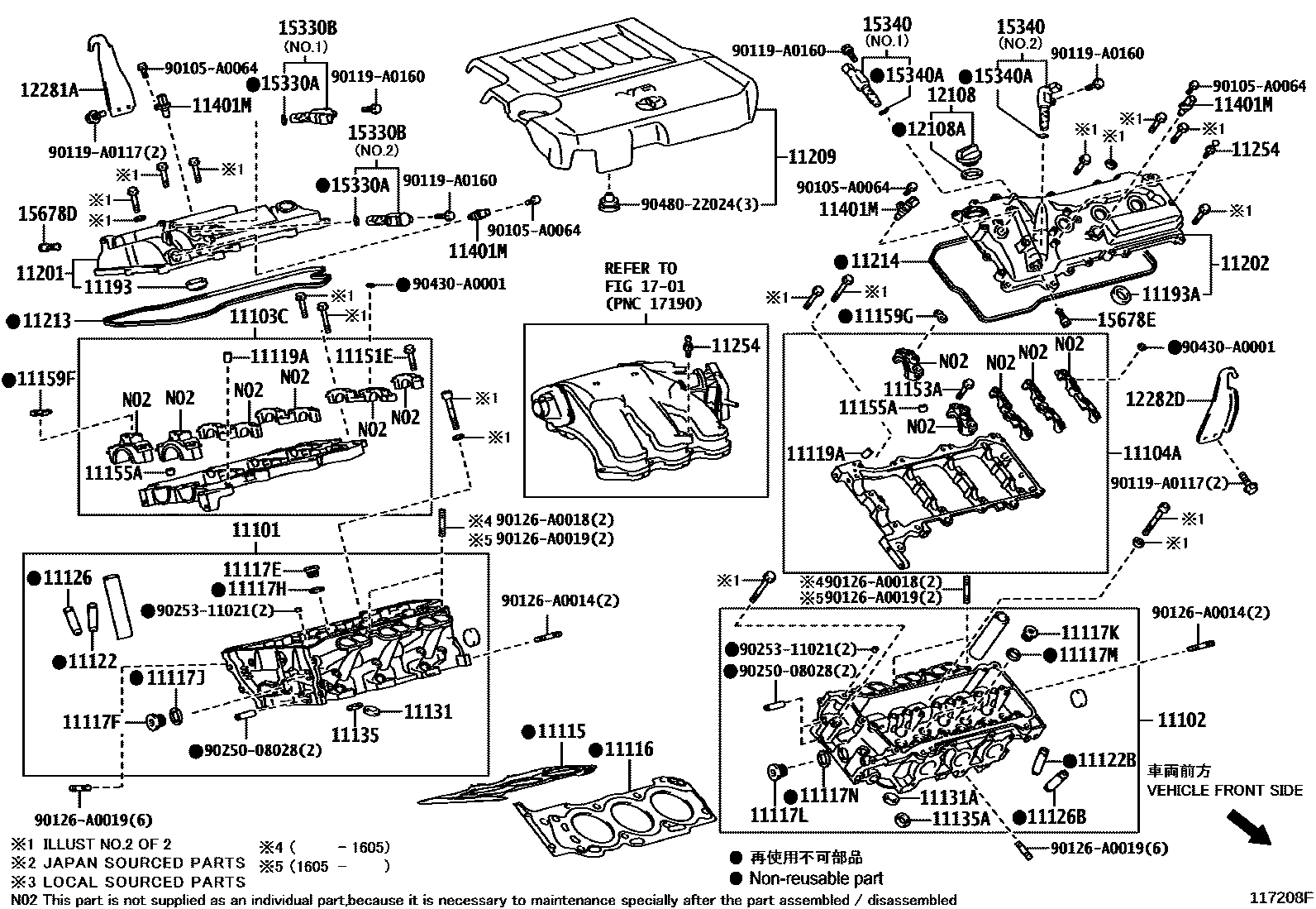 Toyota CAMRY Cylinder Head EPC diagram — 117208F