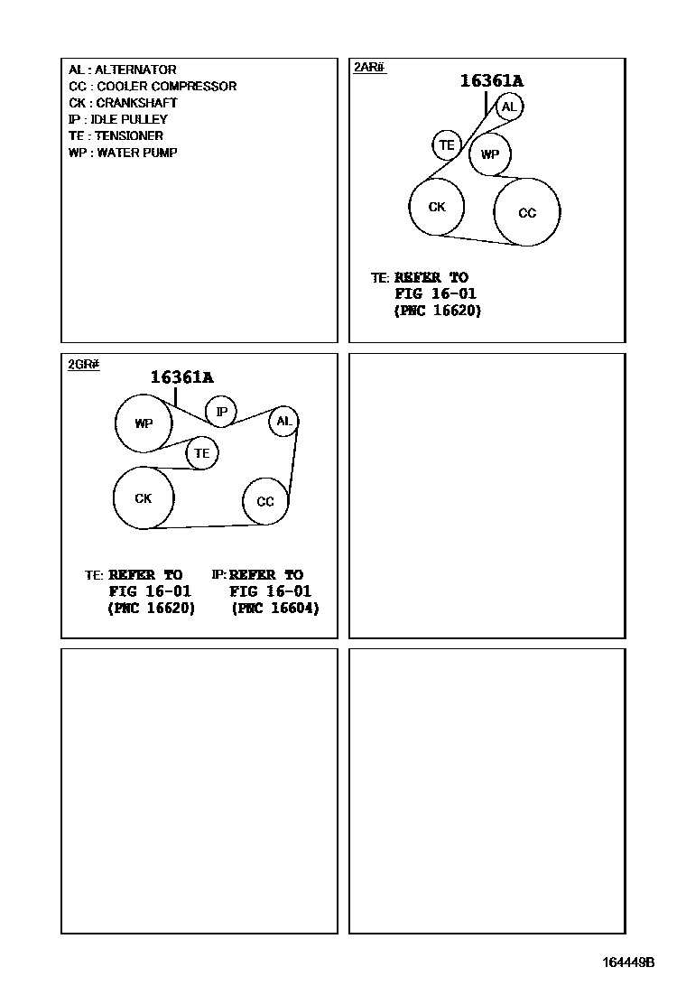 Toyota CAMRY V-Belt EPC diagram — 164449B