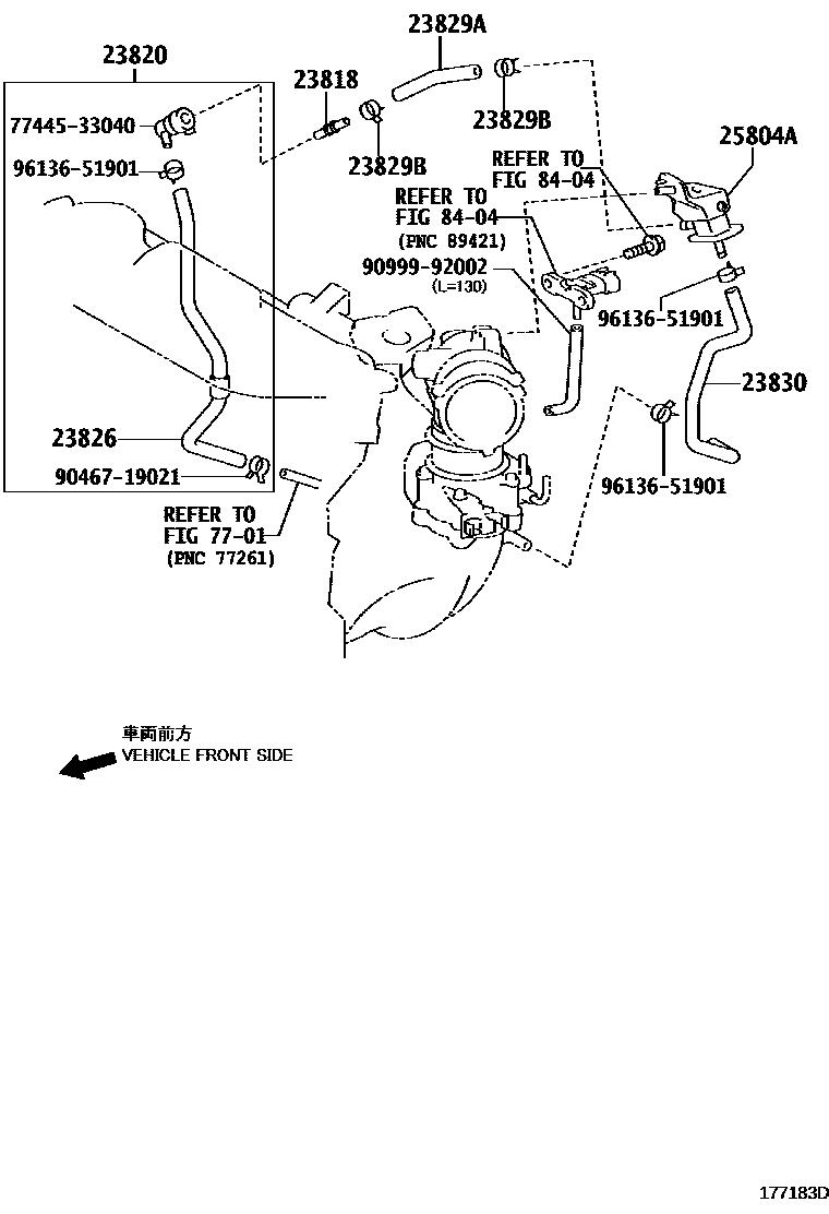 Toyota CAMRY vacuum tube EPC diagram — 177183D