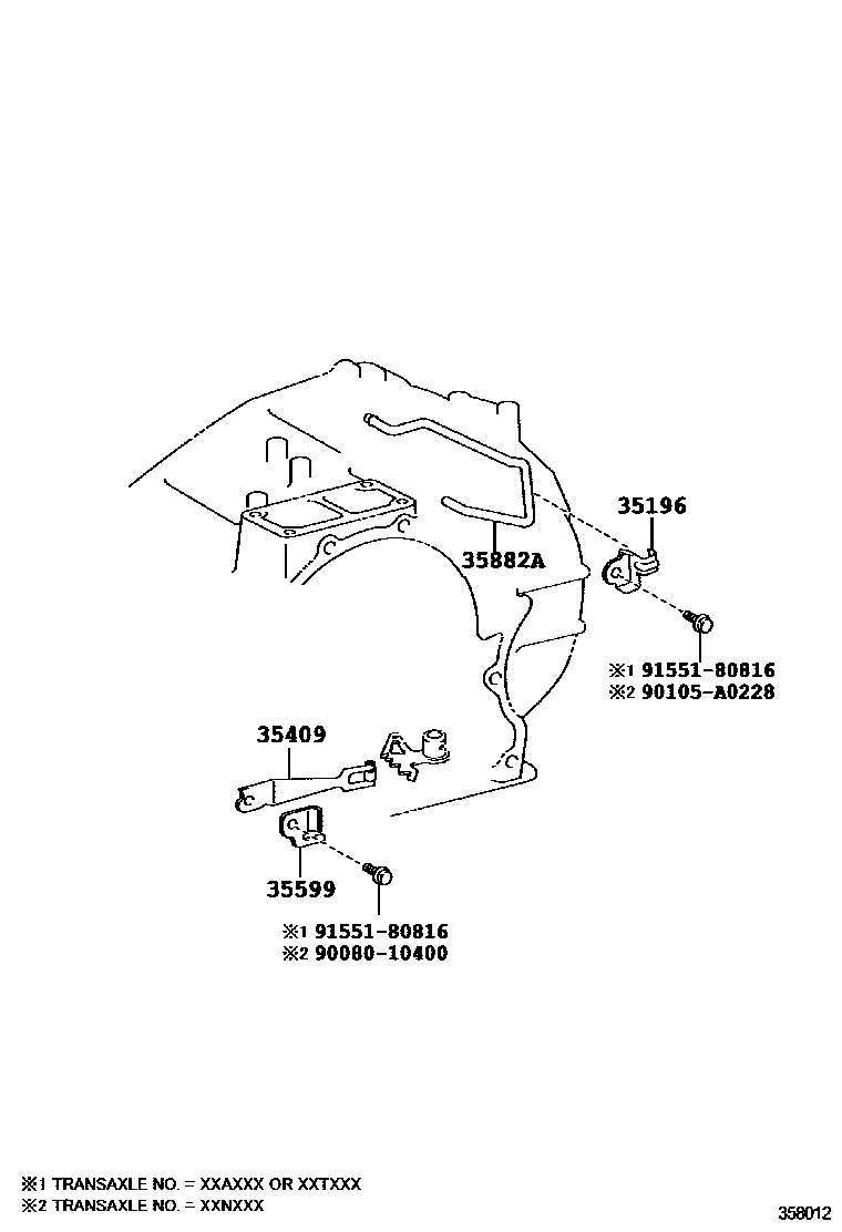 Toyota CAMRY 阀体和滤油网(ATM) EPC diagram — 358012
