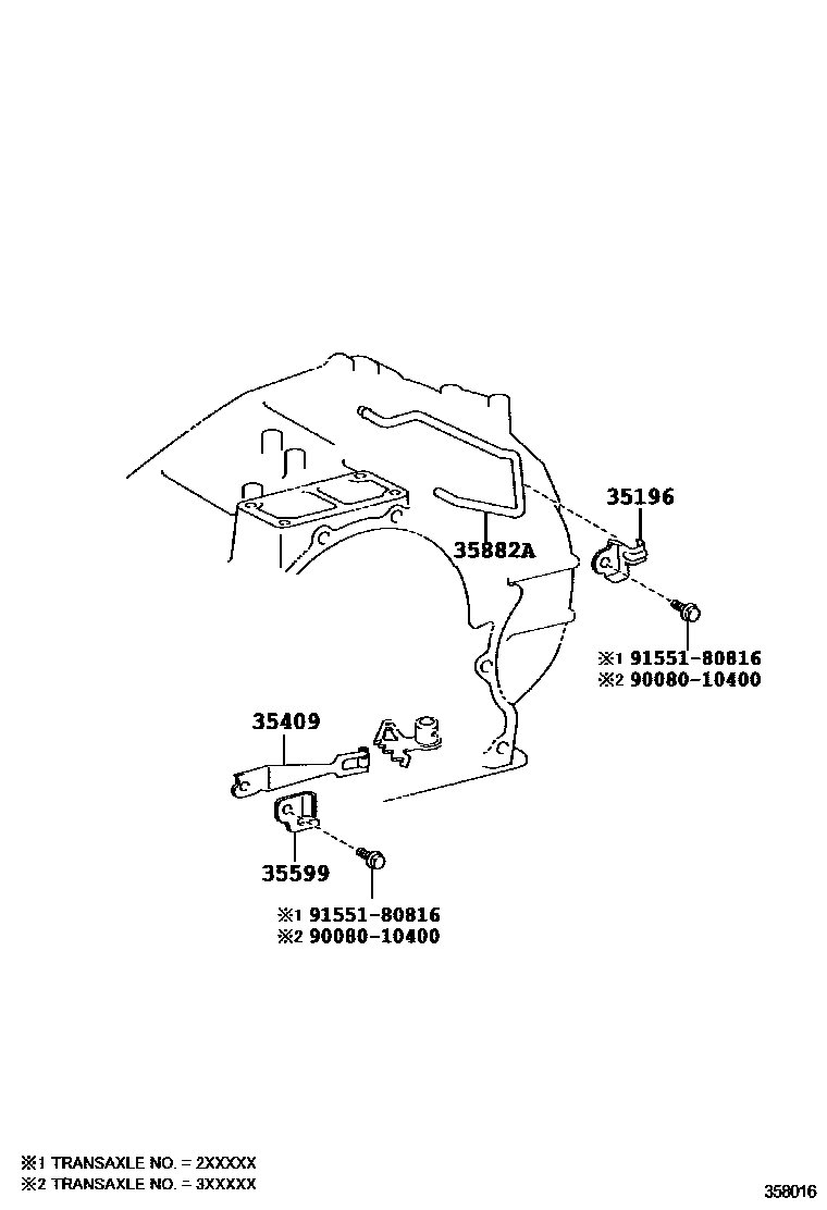 Toyota CAMRY 阀体和滤油网(ATM) EPC diagram — 358016