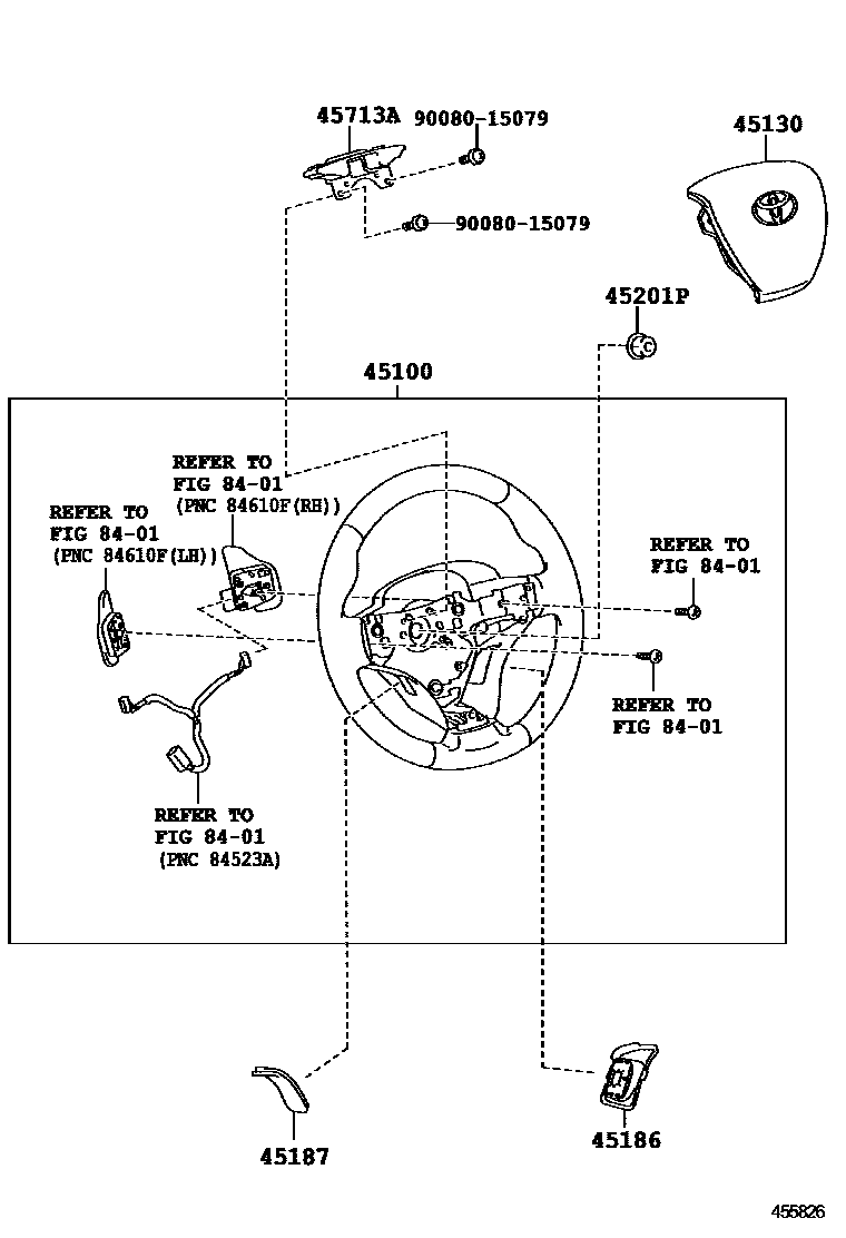 Toyota CAMRY Steering Wheel EPC diagram — 455826