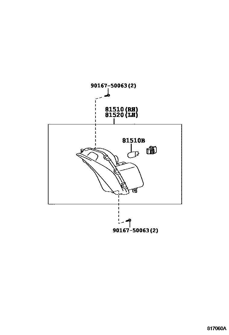 Toyota CAMRY 前转向灯 EPC diagram — 817060A