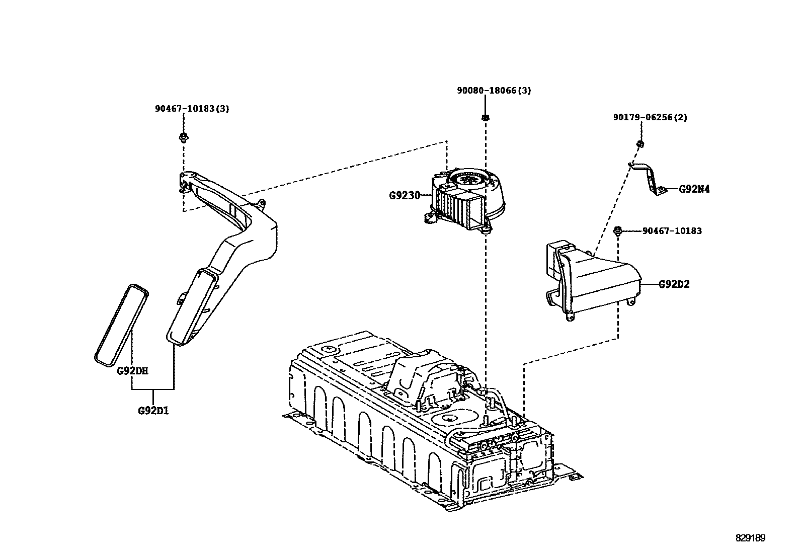 Toyota CAMRY 蓄电池和蓄电池电缆 EPC diagram — 829189
