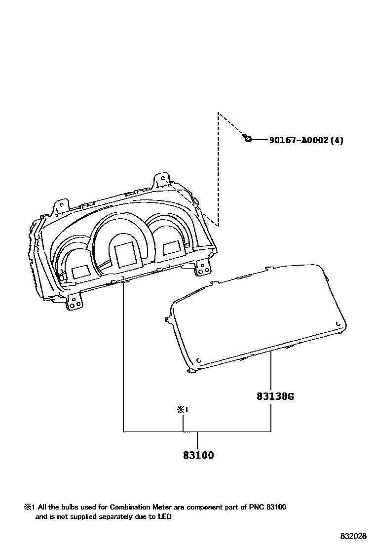 Toyota CAMRY 仪表 EPC diagram — 832028