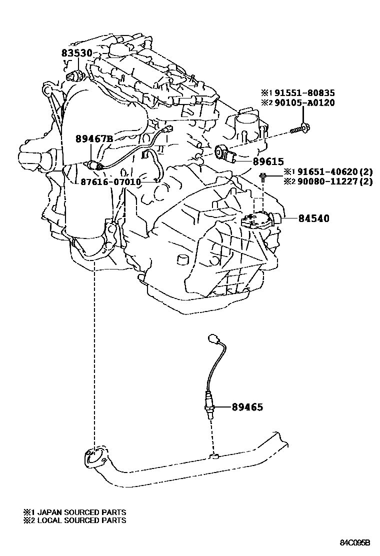 Toyota CAMRY 开关和继电器和ECU EPC diagram — 84C095B