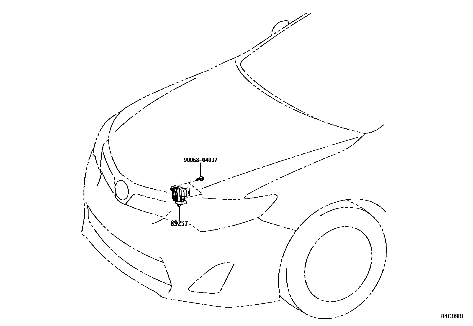 Toyota CAMRY 开关和继电器和ECU EPC diagram — 84C098I