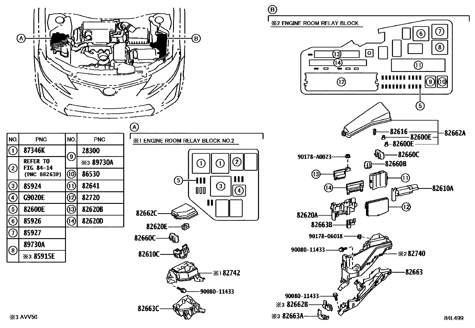 Toyota CAMRY 开关和继电器和ECU EPC diagram — 84L499