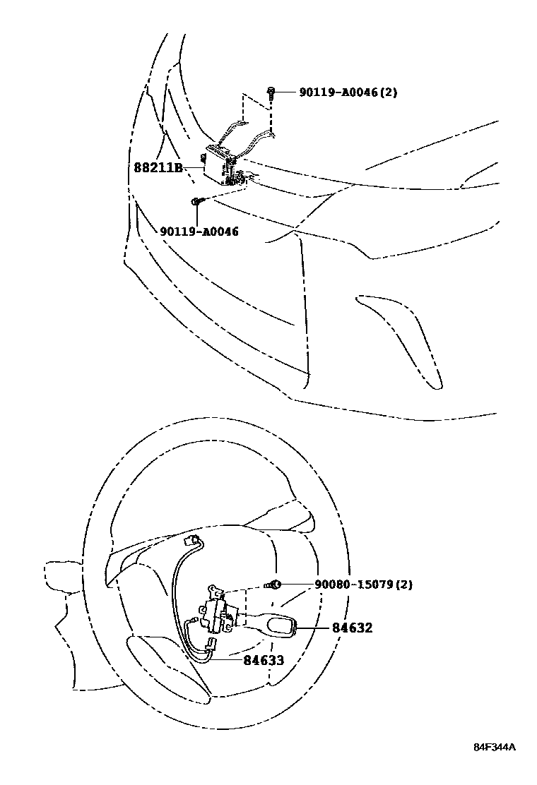 Toyota CAMRY 巡航控制(自动行驶) EPC diagram — 84F344A