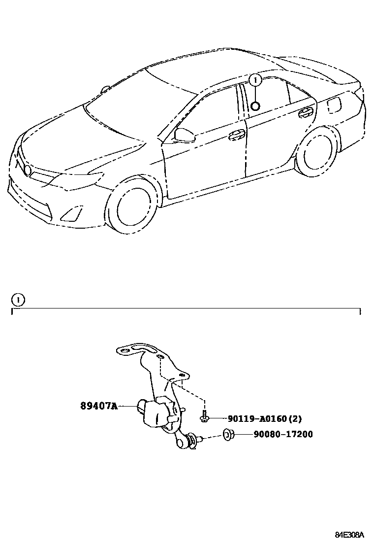 Toyota CAMRY 电子高度控制 EPC diagram — 84E308A